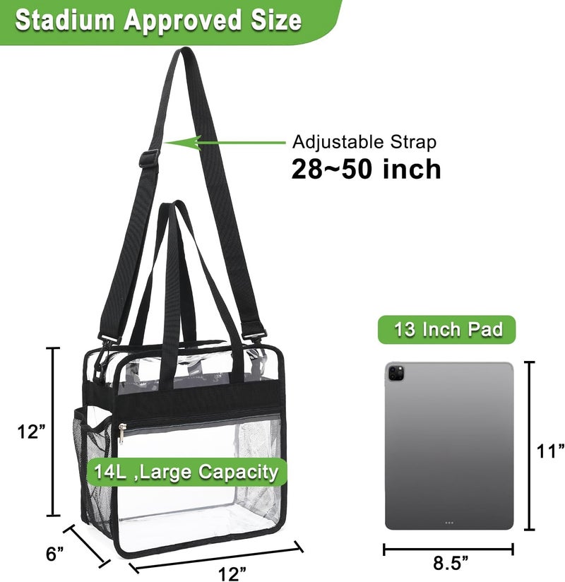 Fammart Clear Beach Bag for Women, Clear Tote Bag with Zipper for Stadium Events, Sports, Concerts, Work - Image 3